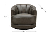 Providence Swivel Leather Chair, Ash Gray