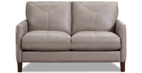 Yorkdale Leather Loveseat, Stone Gray