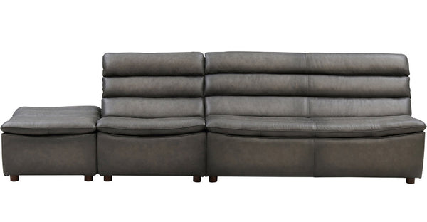 Carter Leather Sectional, Gray