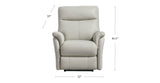 Lucia Power Headrest Leather Recliner, Ice