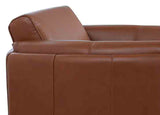 Brown leather sofa on a white background