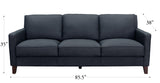 Ashby Leather Sofa, Midnight Gray