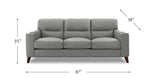 Elm Leather Sofa Collection, Silver Gray