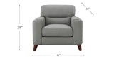 Elm Leather Sofa Collection, Silver Gray
