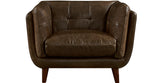 Solana Waxy Pull-up Leather Loveseat, Cambridge Black