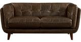Solana Waxy Pull-up Leather Loveseat, Cambridge Black