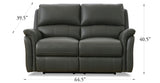 Erindale Leather Power Reclining Loveseat, Steel Gray