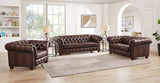 Versailles Leather Sofa Collection, Caramel Brown