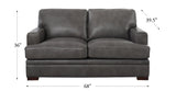 Georgia Leather Sofa Collection, Fossil Gray