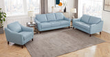 Ersa Leather Sofa Collection, Spa Blue