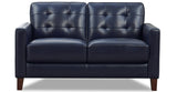 Aiden Leather Sofa Collection, Navy Blue