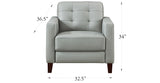 Aiden Leather Sofa Collection, Silver Gray