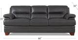 Luxor Leather Sofa, Ash Gray