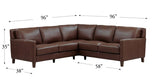 Ashby Leather Sectional Collection, Caramel Brown