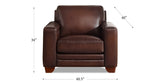 Alice Leather Chair, Caramel brown