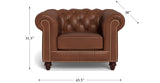 Alton Bay Leather Chair, Pecan Brown