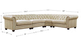 Aliso Leather Sectional Collection, Ivory