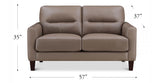 Chloe Leather Sofa Collection, Taupe Brown