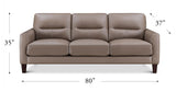 Chloe Leather Sofa Collection, Taupe Brown