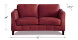 Aria Leather Sofa Collection, Cranberry Red