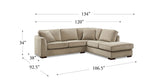 Albert Fabric Sectional, Sand