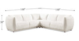 Moon Leather Sectional Collection, Snow