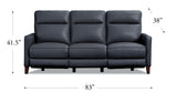 Ashby Power Headrest Lumbar Zero Gravity Reclining Sofa, Gunmetal Gray