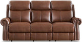 Royce Power Headrest Zero Gravity Reclining Sofa, Pecan Brown