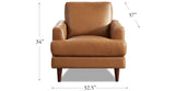 Cassia Leather Sofa Collection, Cognac Brown