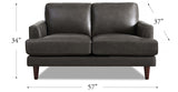 Cassia Leather Sofa Collection, Concord Gray