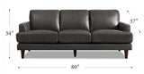 Cassia Leather Sofa Collection, Concord Gray