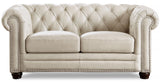 Aliso Leather Loveseat, Vanilla White
