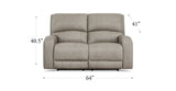 Jasper Power Headrest Zero Gravity Loveseat, Stone