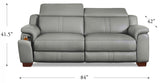 Cara Power Headrest Zero Gravity Reclining Sofa, Silver Gray