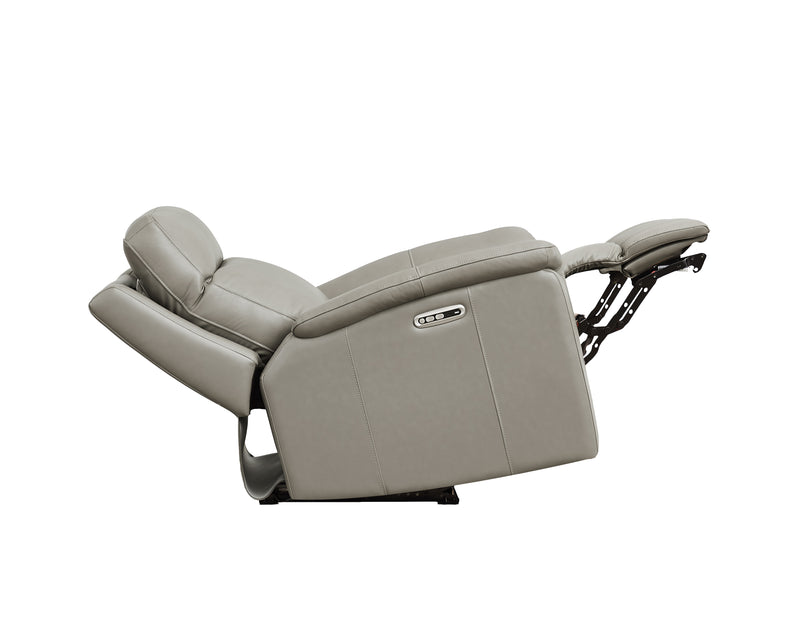 Gray Leather Power Recliner