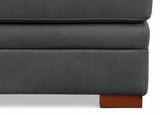 Gray upholstered furniture with wooden leg on a white background