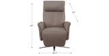 Flair Leather Power Recliner, Taupe Brown