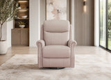 Royce Power Headrest Swivel Glider Leather Recliner