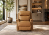 Royce Power Headrest Swivel Glider Leather Recliner