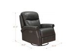 Royce Power Headrest Swivel Glider Leather Recliner