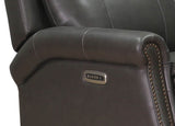 Royce Power Headrest Swivel Glider Leather Recliner