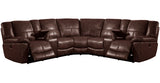 Montgomery Leather Power Sectional Collection, Chestnut Brown