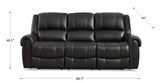 Marco Power Zero Gravity Reclining Sofa Collection, Black