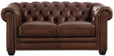 Aliso Leather Sofa Collection, Caramel Brown