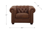 Brown Chesterfield Leather Chair Dimensions