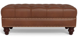 Alton Bay Leather Chair Set, Pecan Brown