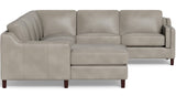 Bella Leather Sectional with Left Chaise, Stone