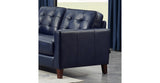 Aiden Leather Sofa Collection, Navy Blue