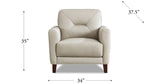 Mavis Leather Sofa Collection, Vanilla White