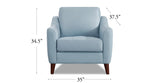 Ersa Leather Sofa Collection, Spa Blue
